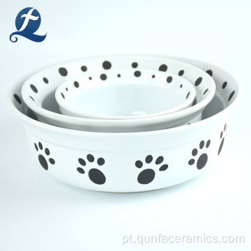 Tigela portátil para cães de água potável de alimentação personalizada em cerâmica